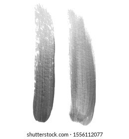 Set of grayscale acrylic brush strokes.