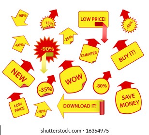 set of great arrow stickers