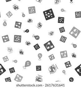Set Great Bear constellation, Earth globe, Route location and Car service on seamless pattern. Vector