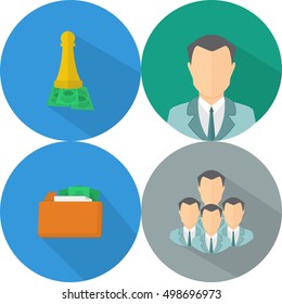 Set of great flat icons with style long shadow icon and use for Business, Marketing and much more.