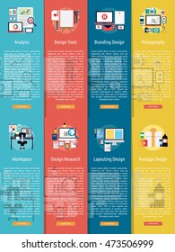 Set of great flat illustration concept icon and use for design, development, analysis, creative idea, event and much more.