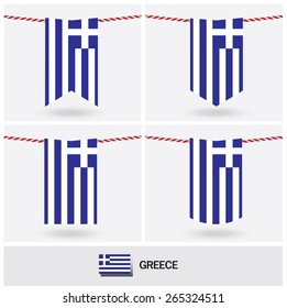 Set of Greece flag. vector illustration