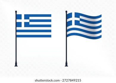 Conjunto de banderas de Grecia aisladas para la celebración del Día de la Independencia