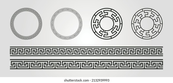 conjunto de diseños de símbolos vectoriales de ornamento griego