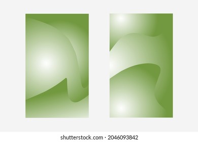 set of green abstract banners 