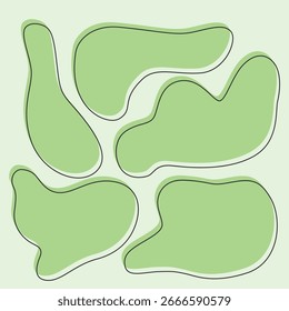 Set of green abstract blob shapes