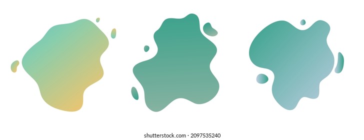 Set of green abstract modern graphic elements. Gradient abstract banners with flowing liquid shapes. Dynamical colored forms.Template for the design of a logo, flyer or presentation