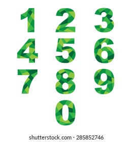 Set  green abstract numbers.