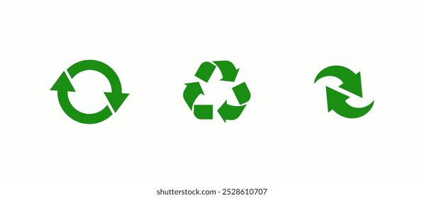 Set of green arrow recycle,recycle symbol isolated on white background.Vector illustration