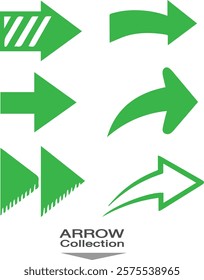 set green arrows icons on isolate background