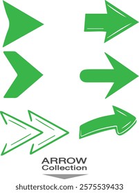 set green arrows icons on isolate background