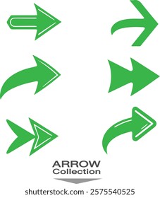 set green arrows icons on isolate background