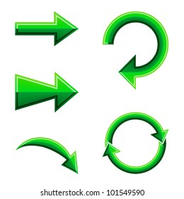 Set of green arrows vector