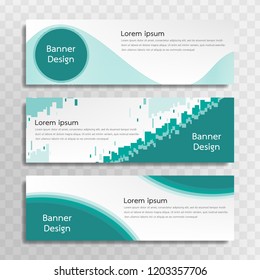 A set of green banner templates designed for the web and various headlines are available in three different designs.