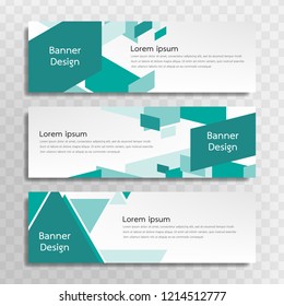 A set of green banner templates designed for the web and various headlines are available in three different designs.