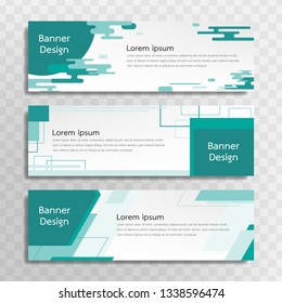 A set of green banner templates designed for the web and various headlines are available in three different designs.