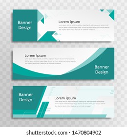 A set of green banner templates designed for the web and various headlines are available in three different designs.