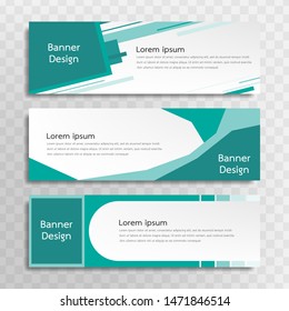 A set of green banner templates designed for the web and various headlines are available in three different designs.