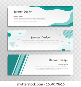 A set of green banner templates designed for the web and various headlines are available in three different designs.