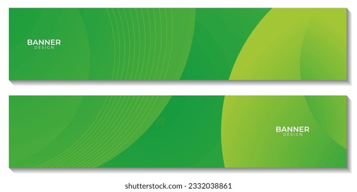 set of green banners. abstract green gradient organic background