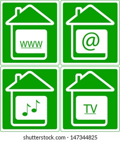 set green banners for internet site design 