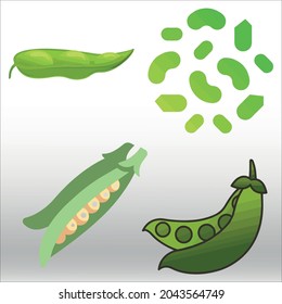 set of Green Beans icon, line isolated or logo isolated sign symbol vector, outline and stroke style Collection of high-quality vector illustration,