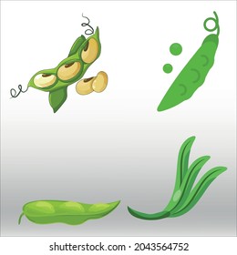 set of Green Beans icon, line isolated or logo isolated sign symbol vector, outline and stroke style Collection of high-quality vector illustration,