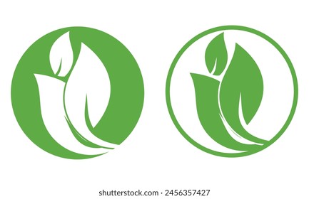 Set of green and black  leaf icons. Leaves of trees and plants. Leaves icon. Collection green and black leaf. Elements design for natural, eco, bio, vegan labels. Vector illustration. EPS 10