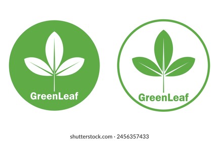 Set of green and black  leaf icons. Leaves of trees and plants. Leaves icon. Collection green and black leaf. Elements design for natural, eco, bio, vegan labels. Vector illustration. EPS 10