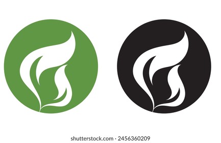 Set von grünen und schwarzen Blatt-Icons. Blätter von Bäumen und Pflanzen. Verlässt das Symbol. Kollektion grün und schwarz Blatt. Elemente Design für Natur-, Öko-, Bio-, Vegan-Etiketten. Vektorillustration. EPS 10