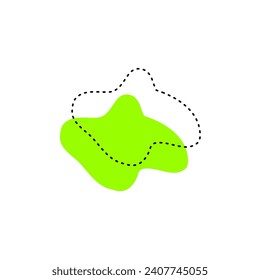 set of green blobs with dotted lines graphic
