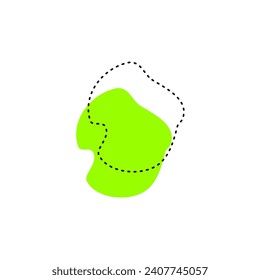 set of green blobs with dotted lines graphic