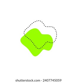 set of green blobs with dotted lines graphic