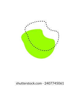 set of green blobs with dotted lines graphic