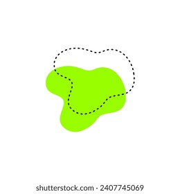 set of green blobs with dotted lines graphic