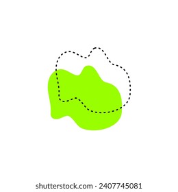 set of green blobs with dotted lines graphic