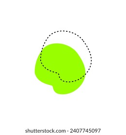 conjunto de blobs verdes con gráfico de líneas punteadas