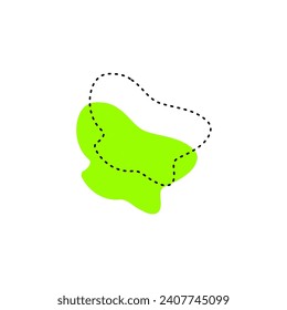 set of green blobs with dotted lines graphic