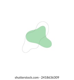 set of green blobs with outline blob
