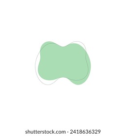 set of green blobs with outline blob