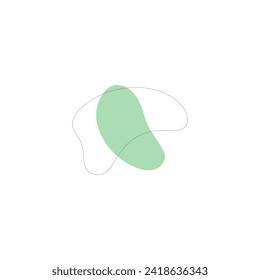 set of green blobs with outline blob