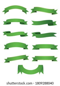 set of green bow ,green ribbon and shield,Vector illustration. Place for your text. bow for business and design. Design elements