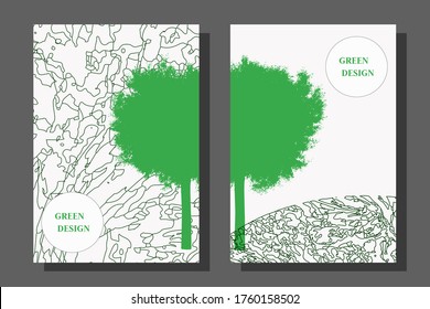 set green brochure cover for poster, catalog, flyer and other corporate advertising products in a magazine, green concept