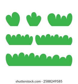 Set Of Green Bush Icon Vector Design.