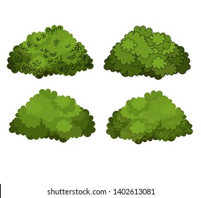 Set Of Green Bushes Vector