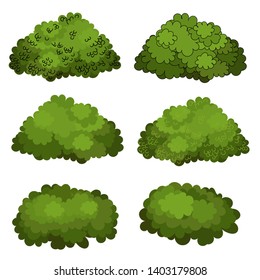 Set of green bushes vector