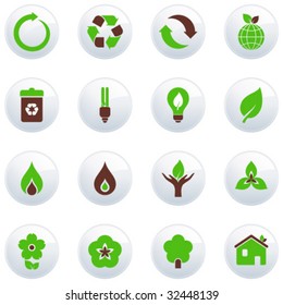 Set of green buttons.