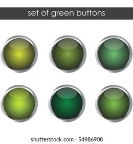 Set of green buttons
