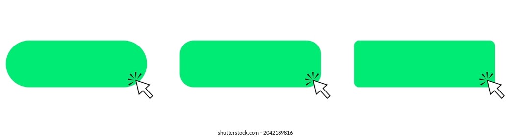 Set of green buttons with mouse arrow