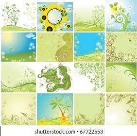 Set of green cards